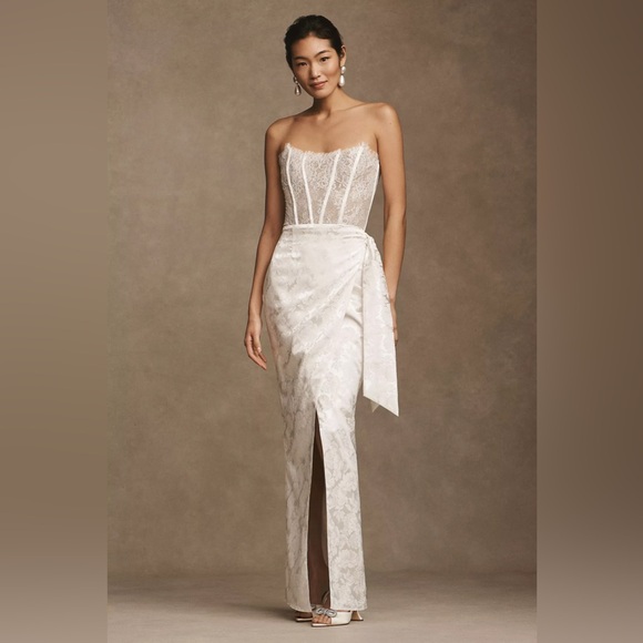 V. Chapman Dresses & Skirts - Jeanine Strapless Corset Wrap Gown